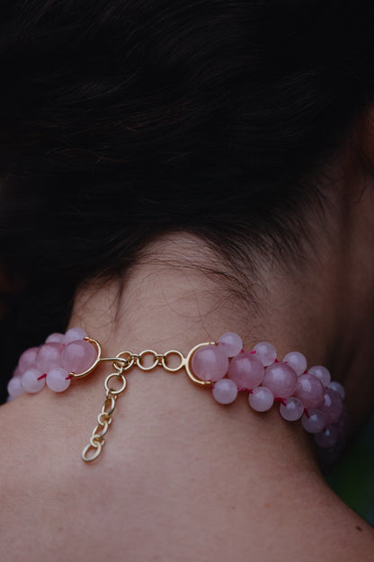 COLAR ATOM QUARTZO ROSA
